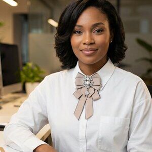 Champagne Spark Bow Neck Accent